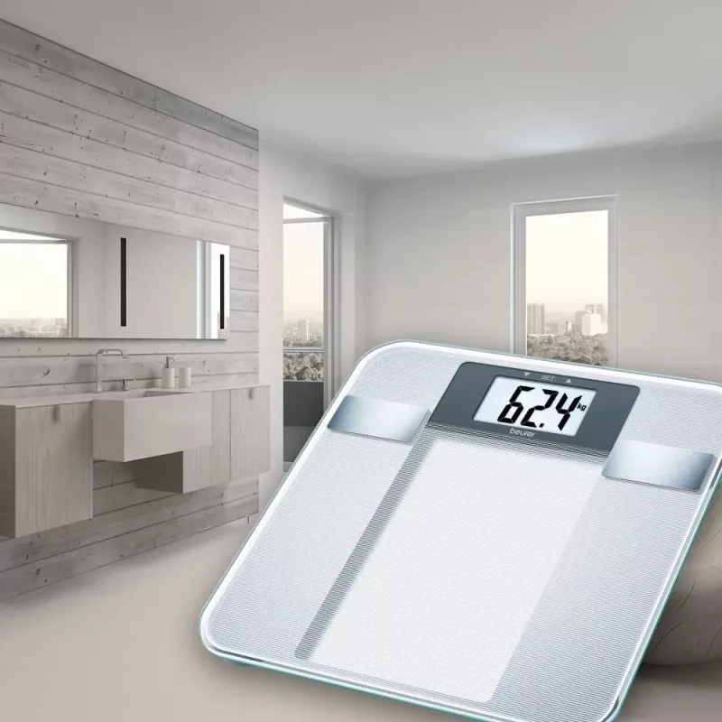 Beurer BG 13 Square Grau, Transparent elektronische Personenwaage