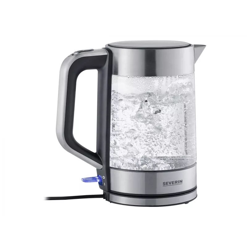 Wasserkocher Severin 1,7 l 2200 W Schwarz Edelstahl Transparent