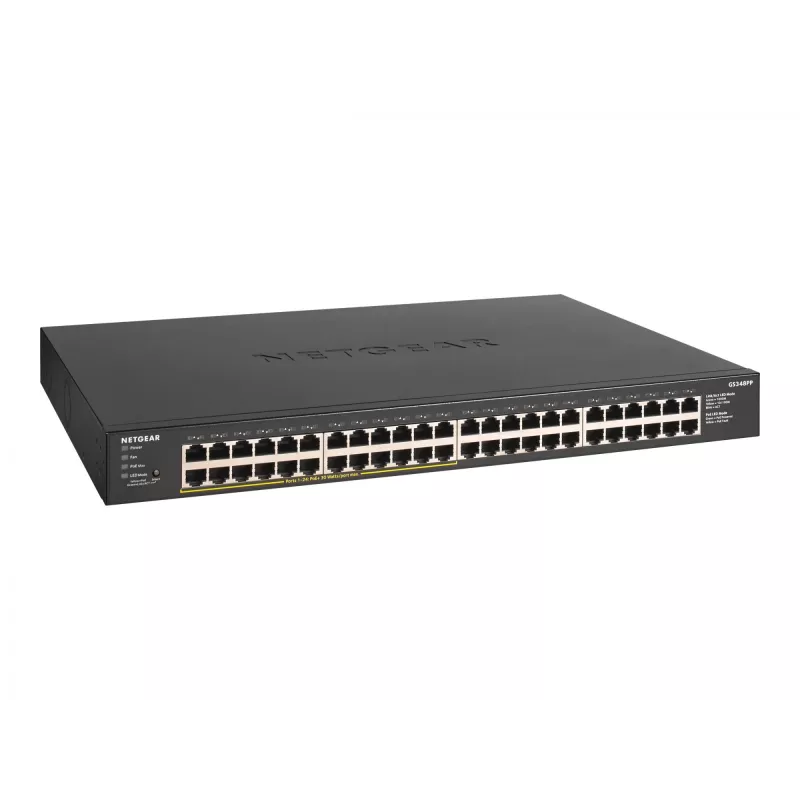 NETGEAR GS348PP Unmanaged Gigabit Ethernet (10/100/1000) Power over Ethernet (PoE) Schwarz