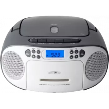 Reflexion Radiowecker RCR2260 weiß/grau — tragbarer CD-Player, digitale Zeitanzeige