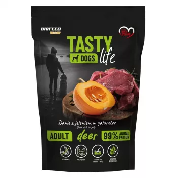 BIOFEED Tasty Dogs Life Deer - Nassfutter für Hunde - 500g