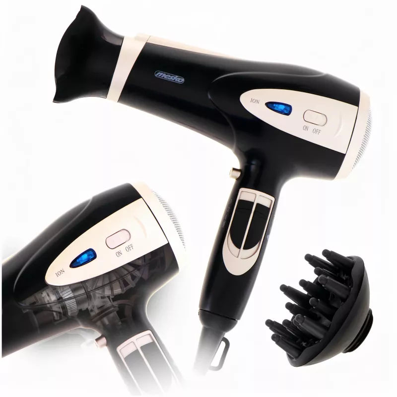 Adler Mesko MS 2287 Haartrockner 2400 W Schwarz, Champagner
