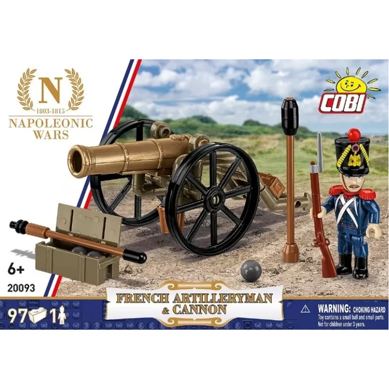 Französischer Artillerist mit Kanone Bausteinset, 97 Teile