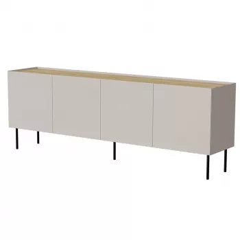 Kommode Cama Meble FELLINI 2000×400×700 mm, Kaschmir-Finish, geölte Eichenplatte
