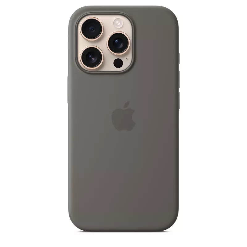 Apple iPhone 16 Pro Silikon Case mit MagSafe - Steingrau