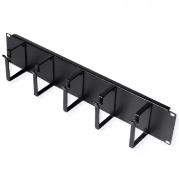 Patchfeld ROLINE 19-Zoll 2HE, Kabelkanal 85x60mm, Stahlgehäuse, Schwarz