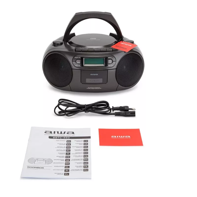 Tragbares Stereo-System Aiwa BBTC-550BK Digital 6 W FM PLL Schwarz