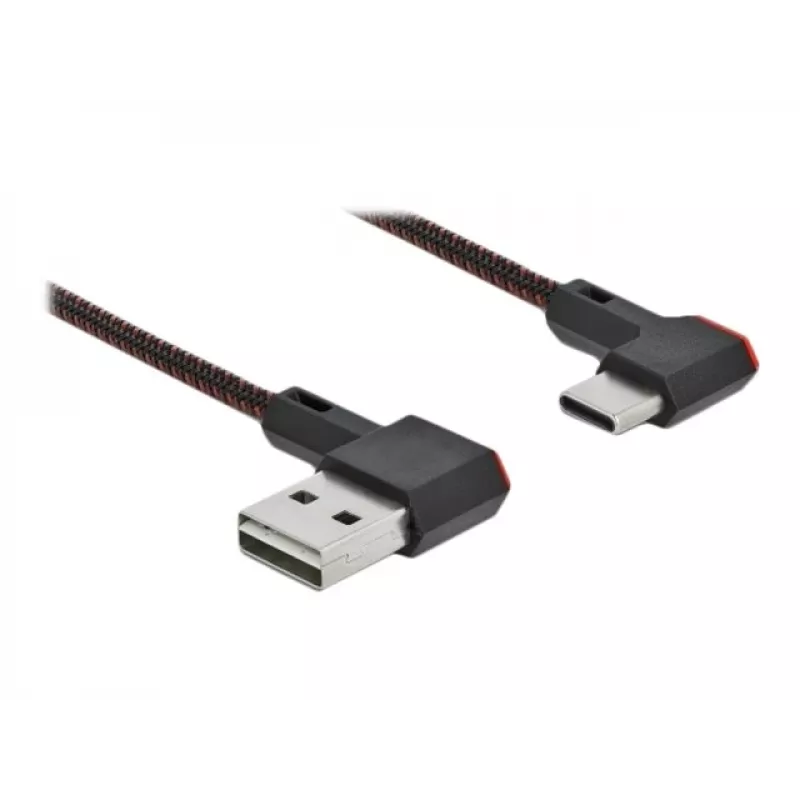 USB-Kabel DeLOCK EASY-USB 2.0 Typ-A Stecker auf Typ-C Stecker 0,5 m Schwarz