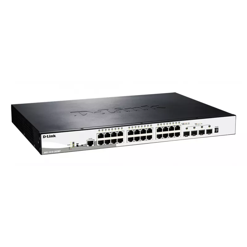 D-Link DGS-1510-28XMP Managed L2/L3 Gigabit Ethernet (10/100/1000) Power over Ethernet (PoE) Schwarz, Grau