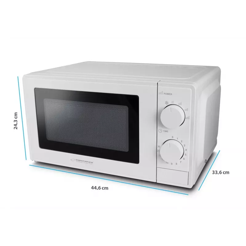 Solo-Mikrowelle ESPERANZA ESTOFADO — 700 W, 20 l, 5 Leistungsstufen, 24,5 cm Drehteller, weiß