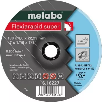 Trennscheibe Metabo 616227000 flacher Mittelpunkt für Edelstahl