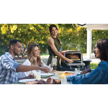 Ninja OO101EU Outdoor-Grill Elektro + Holzkohle Schwarz, Rot, Silber 2400 W