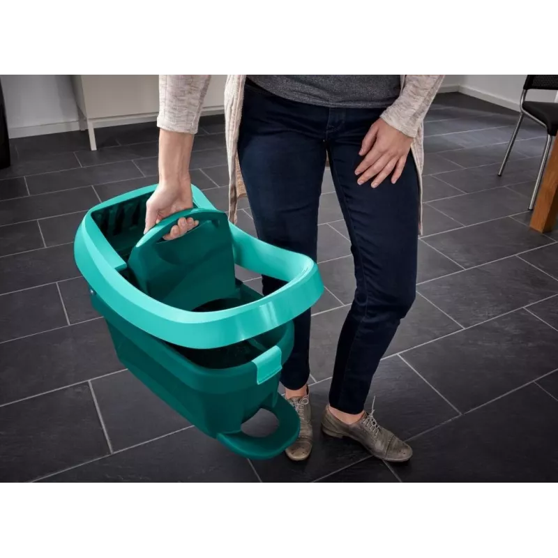 Leifheit Bodenwischset Staubwischer Reinigungswerkzeug Professional XL Grün mit Wagen 55096