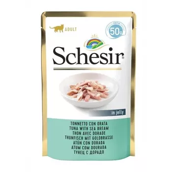 SCHESIR in jelly Tuna with sea bream - Nassfutter für Katzen - 50 g
