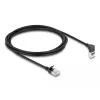 Delock - Netzwerkkabel - RJ-45 (M) aufwärts abgewinkelt zu RJ-45 (M) gerade - 2,0 m - 4,5 mm - S/FTP - CAT 6a - geschirmt, halogenfrei - Schwarz (80288)