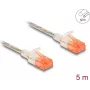 Netzwerkkabel DeLOCK RJ45 Cat.6A U/UTP schlank 5m Transparent