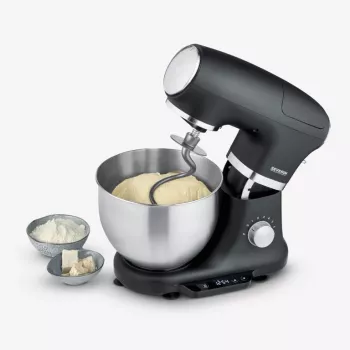 Küchenmaschine Severin KM 3898 1000 W 5,5 L Schwarz Gebürsteter Stahl Silber