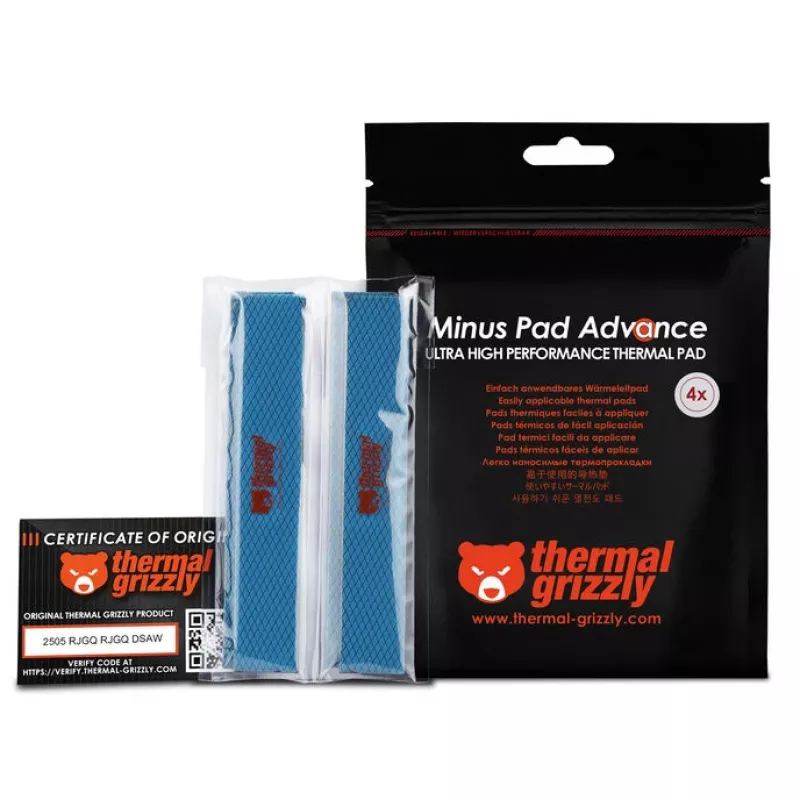 Thermal Grizzly Minus Pad Advance - 120 x 20 x 1,0 mm, 4 Stück