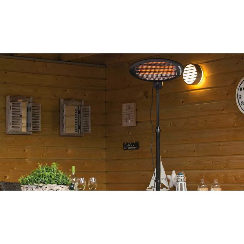 Sunred SMQ2000A Elektroheizstrahler Indoor & Outdoor Schwarz 2000 W Quarz-Elektroheizstrahler