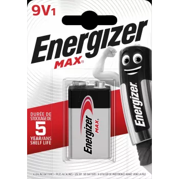 ENERGIZER BATTERIE Max 426660 9V 6LR61, 1 Stück, Eco-Pack