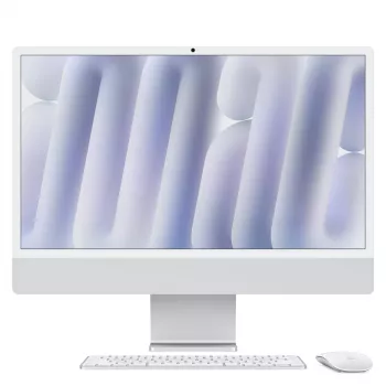 iMac 24 Retina 4.5k Display M4, Silber, M4 (10-CPU/10-GPU), 16GB, 512GB, Standardglas, Touch ID, Deutsch, Gigabit Ethernet, Magic Maus, MWUV3D/A