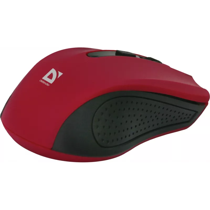 Kabellose optische Maus DEFENDER MM-935 RF – beidhändig, 1600 DPI, rot, RF-USB-Empfänger, AAA-Batterien