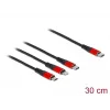 USB-Ladekabel DeLOCK 86710 3-in-1 USB Type-C auf Lightning Micro USB 30 cm Schwarz Rot