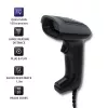 Hand-Barcodeleser QOLTEC 50863 — 1D/2D-Scanner, USB kabelgebunden, LED-Sensor, Schwarz, 5V, 1,8 m Kabel
