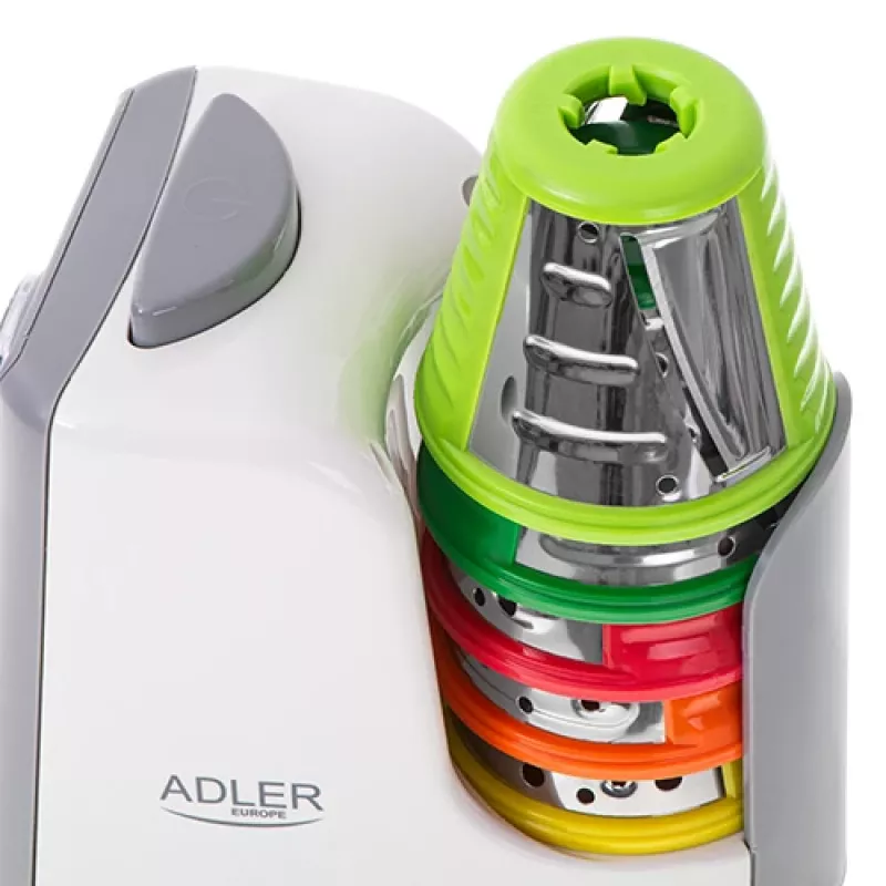Gemüseschneider Adler AD 4815, 150 W, 5 Düsen, ABS-Gehäuse, weiß/grau