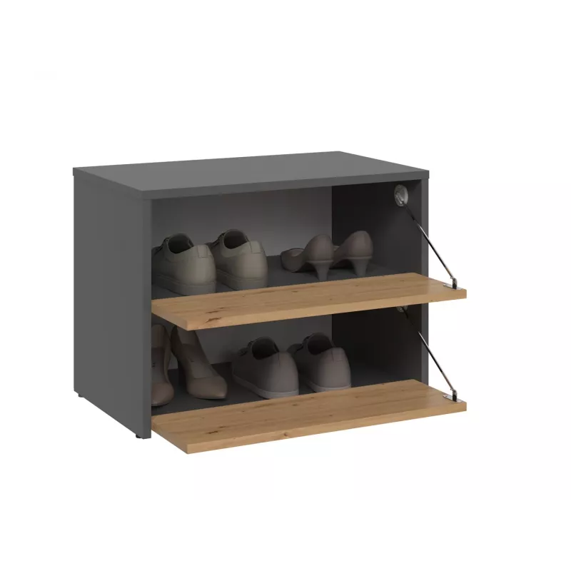 Geschlossener Schuhschrank Top E-Shop MODO ANT/ART — Anthrazit und Eiche, Spanplatte