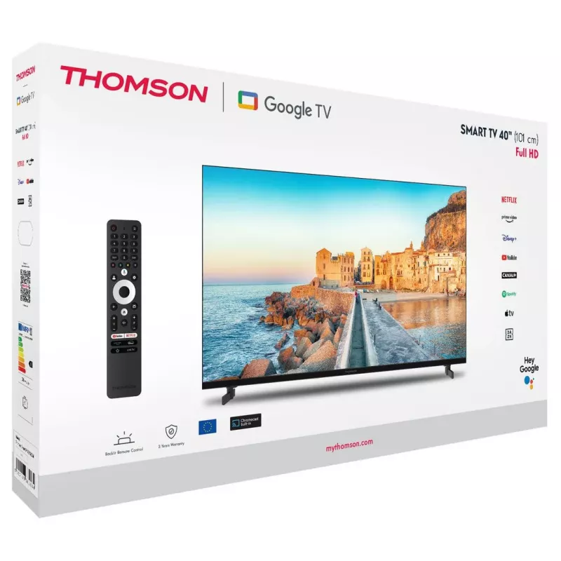 Smart TV Thomson 40FG2S15 40 Zoll (101,6 cm) Full HD LCD Direct‑LED Wi‑Fi Ethernet DVB‑T/T2/C/S/S2 Schwarz