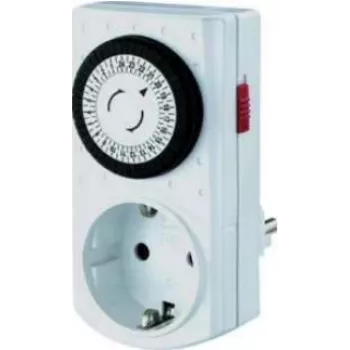 Bachmann Mini Zeitschaltuhr mechanisch - Automatischer Netzschalter - AC 230 V - 3680 Watt - Weiß (852.104)
