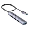 USB-Hub Unitek H1208CGY01 — 4-Port USB 3.0 (5 Gbit/s), abwärtskompatibel mit USB 2.0, Aluminium