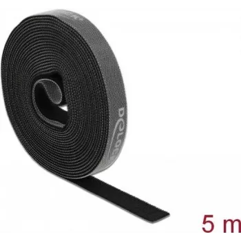 Montageband DeLOCK Klettband auf Rolle L 5 m x B 15 mm schwarz