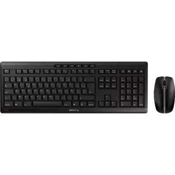 CHERRY Stream Desktop Recharge Tastatur Maus enthalten Universal RF Wireless AZERTY Belgisch Schwarz
