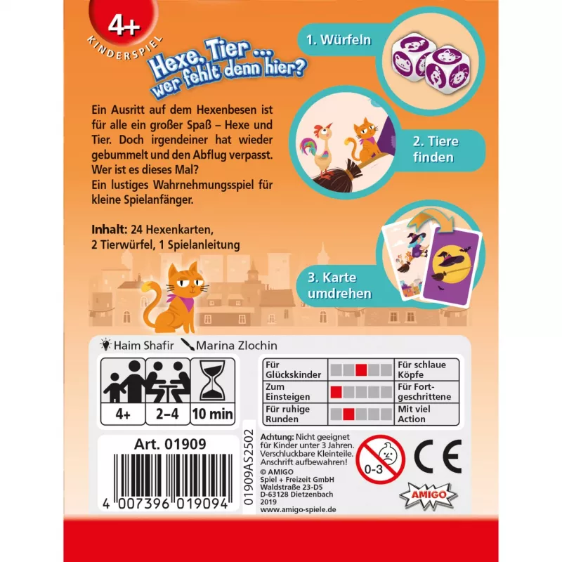 Hexe, Tier... wer fehlt denn hier, Würfelspiel