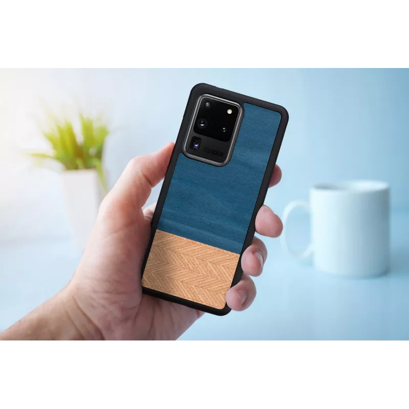 Schutzhülle für Smartphone Man and Wood Galaxy S20 Ultra Denim Schwarz
