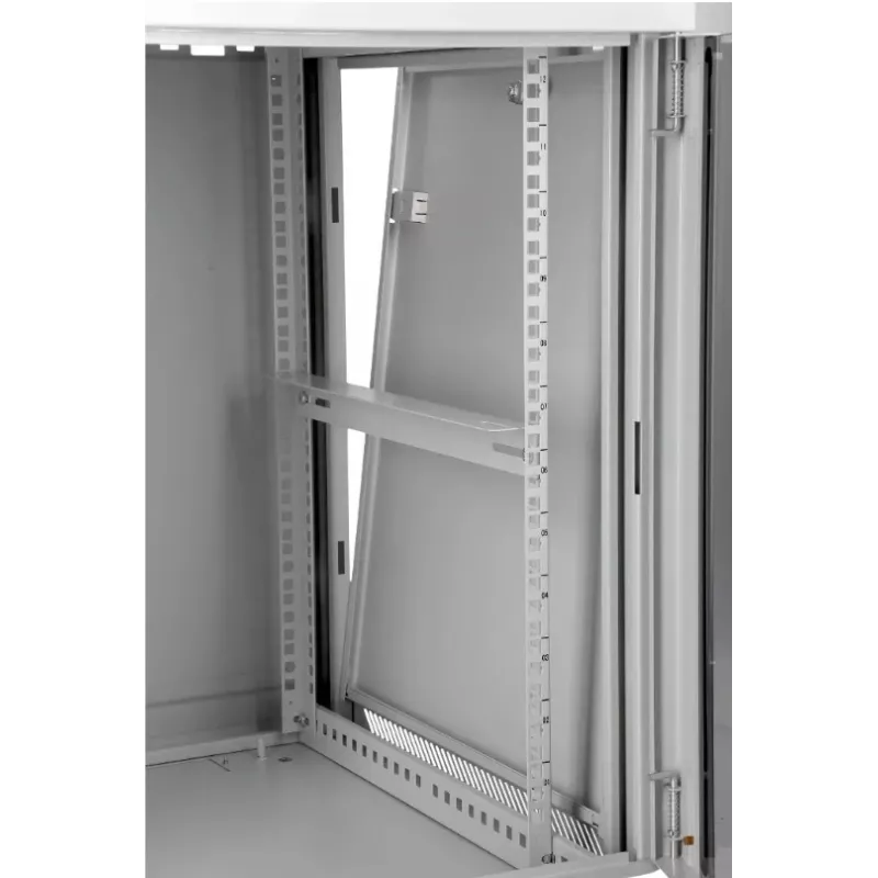 Netzwerk-Wandschrank SOMI Networks 22U 19 Zoll mit 45 cm Tiefe, Frontglastür, grau