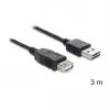 USB-Kabel DeLOCK EASY-USB 2.0-A 3m Schwarz