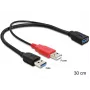 DeLOCK 83176 USB-Kabel USB 3.2 Gen 1 0,3 m USB A auf 2 x USB A