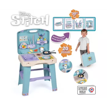Spielküche SMOBY Stitch Kitchen 7600311909 mit Zubehör – Kinder-Rollenspielküchenset
