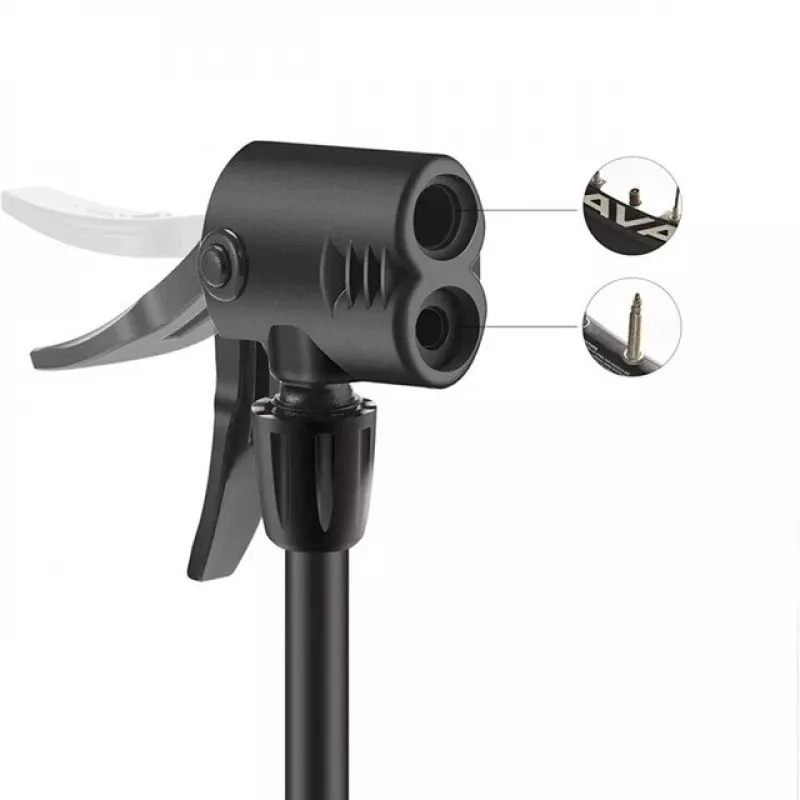 Rockbros 42610002001 Fahrrad-Standpumpe mit Manometer Schwarz