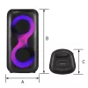 Tragbares Musikcenter MANTA SPK0401B100 Bluetooth-Lautsprecher, 100 W Spitzenleistung, UKW-Radio, Karaoke, eingebauter Akku, X-BASS