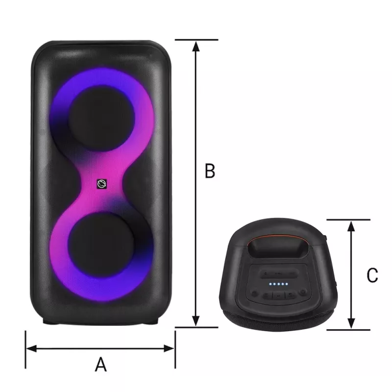 Tragbares Musikcenter MANTA SPK0401B100 Bluetooth-Lautsprecher, 100 W Spitzenleistung, UKW-Radio, Karaoke, eingebauter Akku, X-BASS