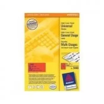 Avery - Ordnerrückenschilder (File Folder Labels) - Rot - 70 x 37 mm - 2400 Etiketten (100 Blatt x 24) (3448)