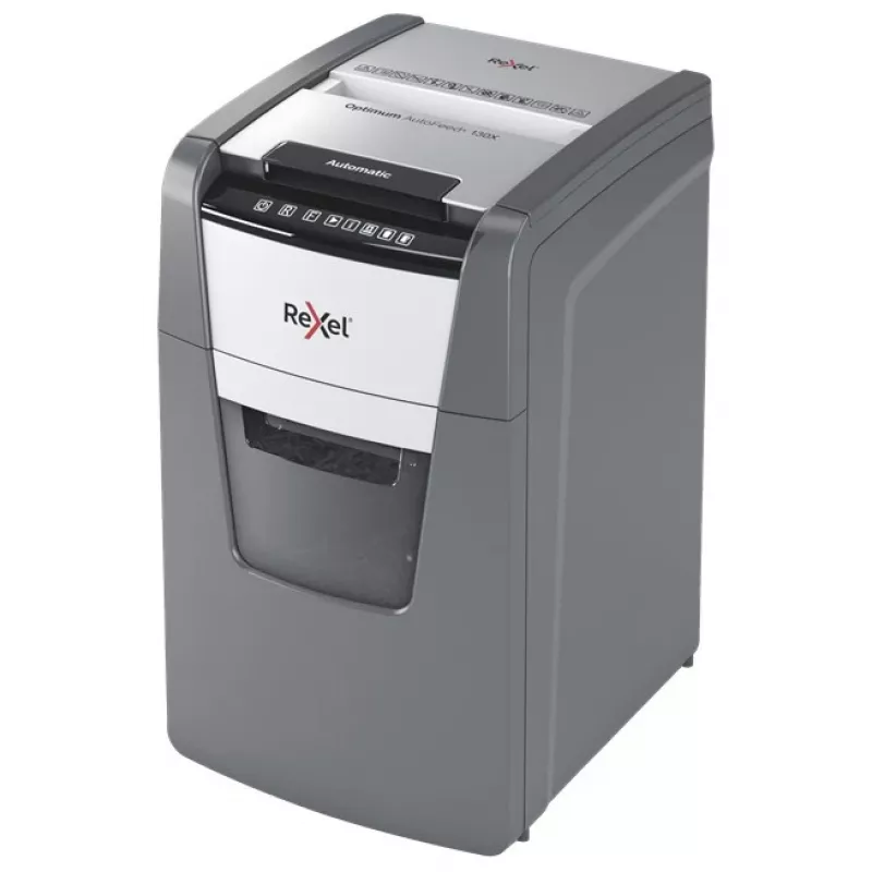 Rexel Optimum AutoFeed+ 130X Aktenvernichter Kreuzschnitt 55 dB 22 cm Schwarz, Silber