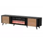 TV-Schrank Cama Meble Volare 200 x 39 x 49 cm schwarz/walnuss mit Kamin