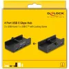 DeLOCK 64284 USB Hub Typ-A 5000 Mbit/s Schwarz