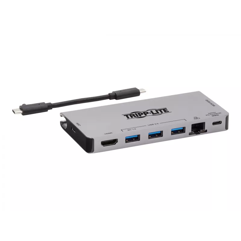 USB-C Dock - 4K HDMI, USB 3.2 Gen 1, USB-A Hub, GbE, Speicherkarte, 100W PD-Ladung, abnehmbares Kabel U442-DOCK5D-GY