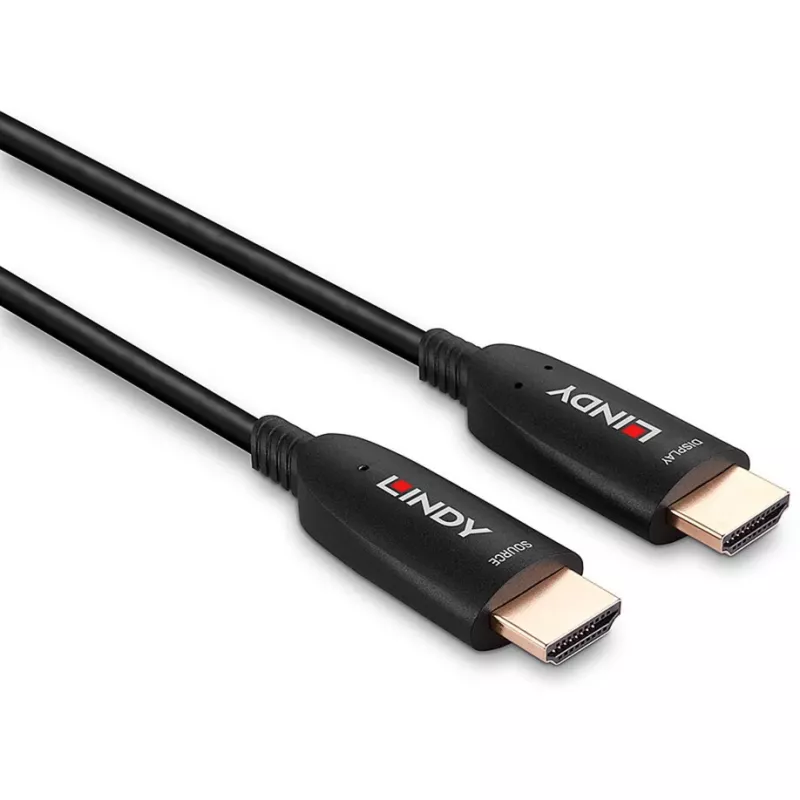 Lindy 15m Glasfaser-Hybrid HDMI 8K60 Kabel, 15 m, HDMI Typ A (Standard), HDMI Typ A (Standard), 48 Gbit/s, Schwarz